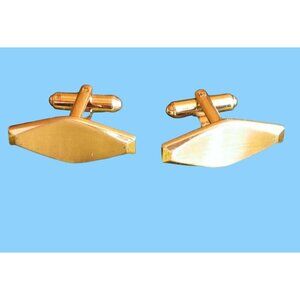 Vintage Goldtone Mid Century Cufflinks Set MCM Estate Mens